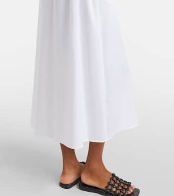 Cognac cotton-blend midi dress | Max Mara