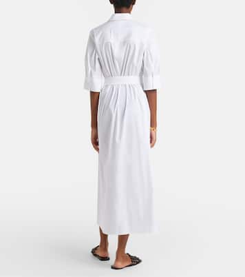 Cognac cotton-blend midi dress | Max Mara