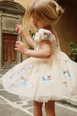 Robe Yvonne en tulle à sequins | Konges Sløjd