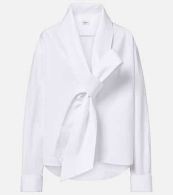 Bow-detail cotton poplin blouse | Saint Laurent