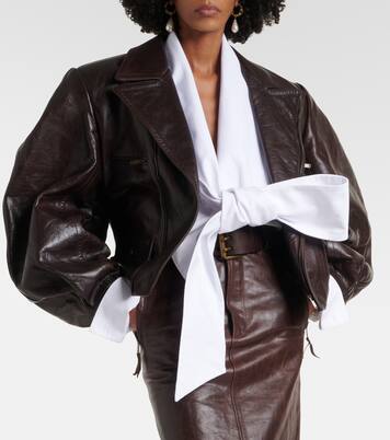 Bow-detail cotton poplin blouse | Saint Laurent