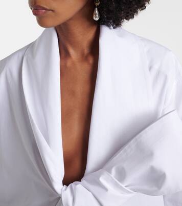 Bow-detail cotton poplin blouse | Saint Laurent