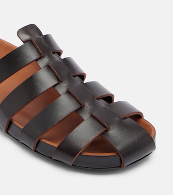 Dusty leather fisherman sandals | JUDE