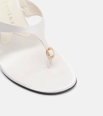 Kiss And Tell embellished satin thong sandals | Herbert Levine