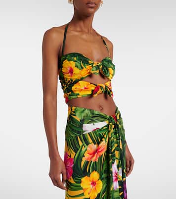 Cutout floral halterneck crop top | Dolce&Gabbana