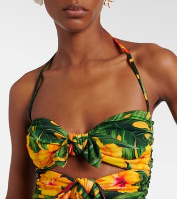 Cutout floral halterneck crop top | Dolce&Gabbana