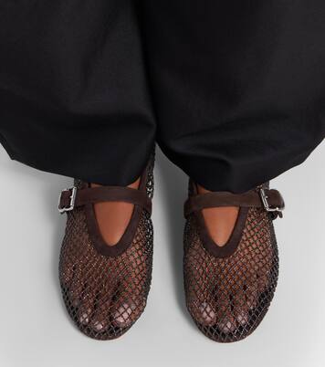 Fishnet embellished Mary Jane flats | Alaïa