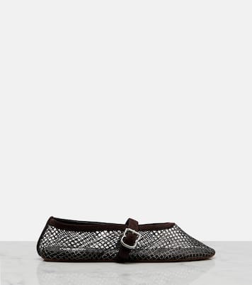 Fishnet embellished Mary Jane flats | Alaïa