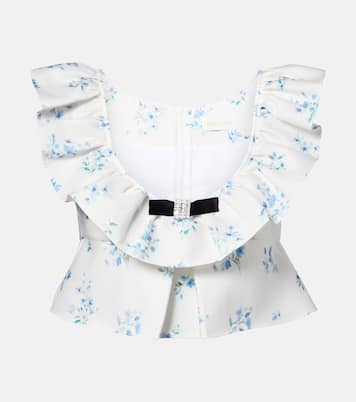 Floral ruffled cotton and silk top | Shushu/Tong