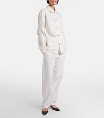 Fael cotton poplin straight pants | The Row