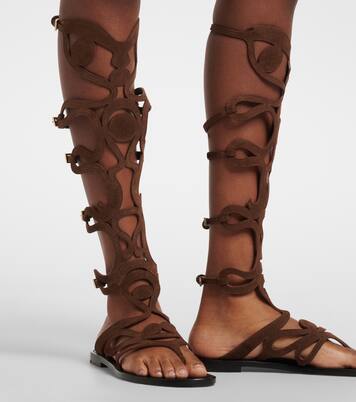 صندل من الجلد السويدي Gladiator | Pucci