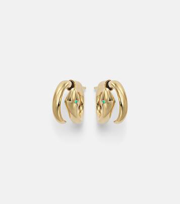 Ohrringe Spiral Cobra aus 18kt Gelbgold mit Smaragden | Ileana Makri