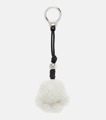 Paw shearling and leather bag charm | Loewe