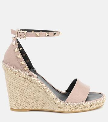Alpargatas de cuña Rockstud Double de piel | Valentino Garavani