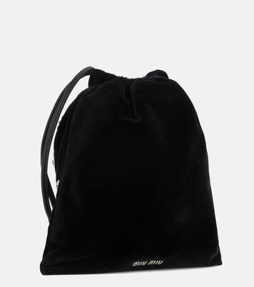Embellished velvet drawstring pouch | Miu Miu