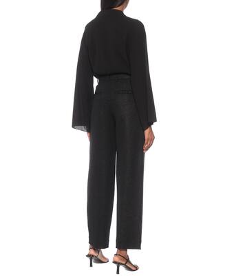 Pantalon Nicola en tweed de laine mélangée | Deveaux New York