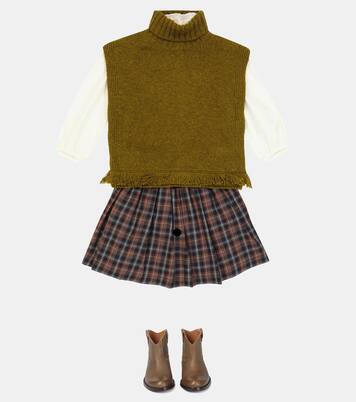 Talie sleeveless wool poncho | Bonpoint