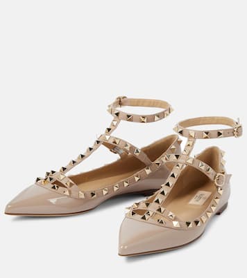 Rockstud patent leather ballet flats | Valentino Garavani