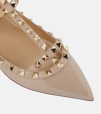 Rockstud patent leather ballet flats | Valentino Garavani