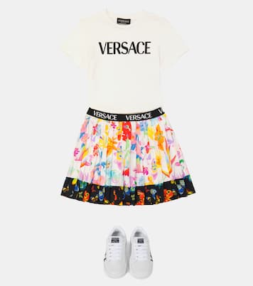 Jupe Jardin imprimée à plis | Versace Kids