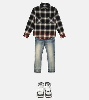 Degradé checked cotton shirt | Amiri Kids
