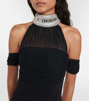 Embellished halterneck midi dress | David Koma