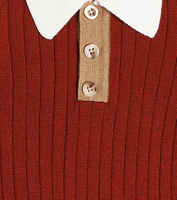 Ribbed-knit wool-blend polo top | Paade Mode