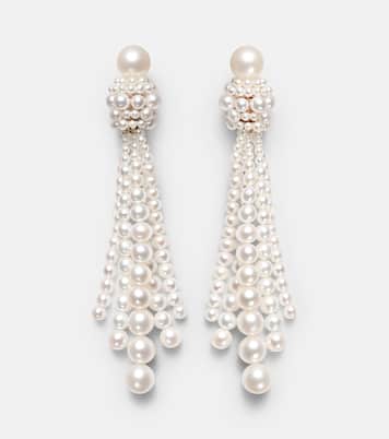 Colonna Grande 18kt gold drop earrings with freshwater pearls | Sophie Bille Brahe