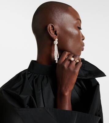 Colonna Grande 18kt gold drop earrings with freshwater pearls | Sophie Bille Brahe