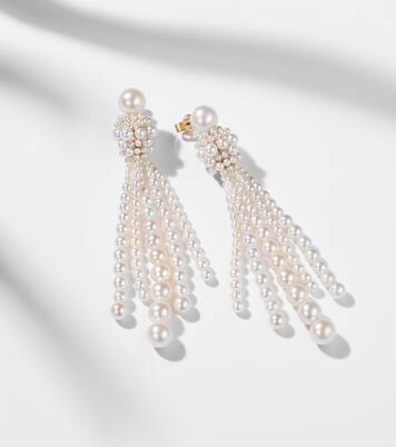 Colonna Grande 18kt gold drop earrings with freshwater pearls | Sophie Bille Brahe