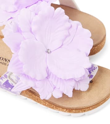 Floral-appliqué sandals | Monnalisa