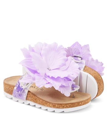 Floral-appliqué sandals | Monnalisa