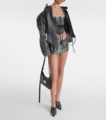 Bustier-Top Nihil Moto aus Leder | KNWLS