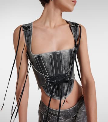 Bustier-Top Nihil Moto aus Leder | KNWLS