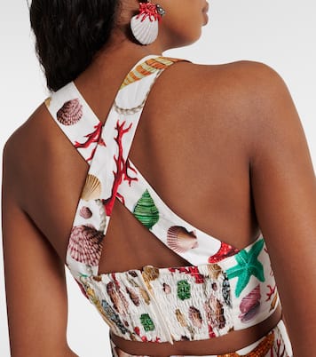 Bedrucktes Cropped-Top Capri aus Baumwolle | Dolce&Gabbana