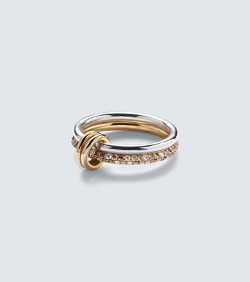 Virgo Petite 18kt gold and sterling silver ring with diamonds | Spinelli Kilcollin