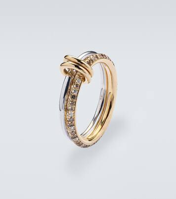 Virgo Petite 18kt gold and sterling silver ring with diamonds | Spinelli Kilcollin
