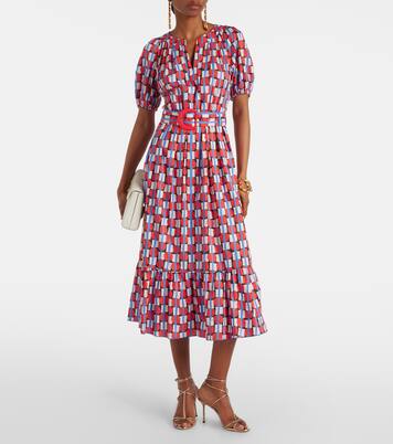 Abito midi Lindy in misto cotone | Diane von Furstenberg