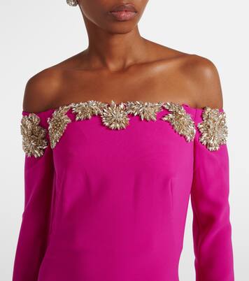 Robe longue Meline à encolure bardot | Costarellos