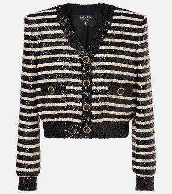 Sequined striped jacket | Balmain