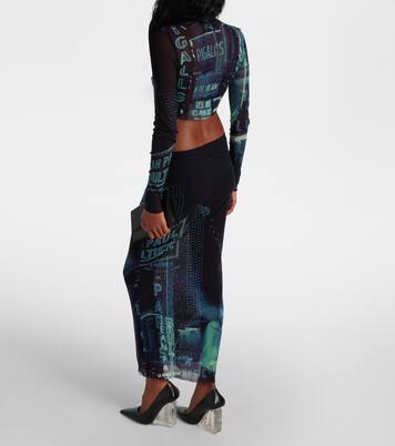Printed mesh midi skirt | Jean Paul Gaultier