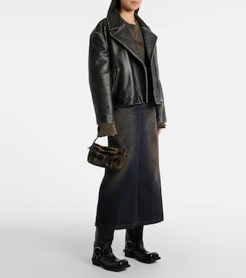 Micro bow-detail leather shoulder bag | Acne Studios