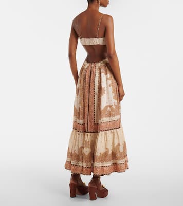 Abito midi Maxine in ramia con stampa paisley | Zimmermann
