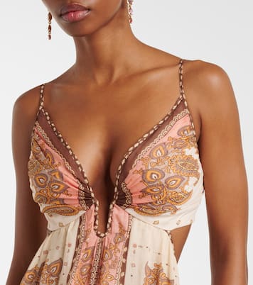 Abito midi Maxine in ramia con stampa paisley | Zimmermann