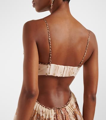 Abito midi Maxine in ramia con stampa paisley | Zimmermann