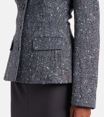 Bouclé and crêpe midi dress | Self-Portrait