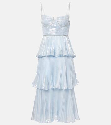 Robe longue en soie mélangée | Self-Portrait