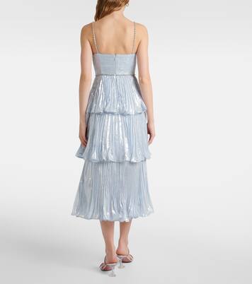 Robe longue en soie mélangée | Self-Portrait