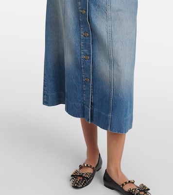 Falda midi en denim | Valentino