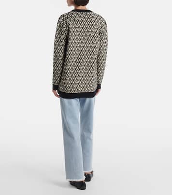 Toute La V virgin wool jacquard cardigan | Valentino
